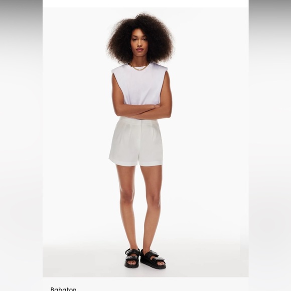 Aritzia Babaton 3'' Pleated Short in shade Espace - Picture 6 of 10